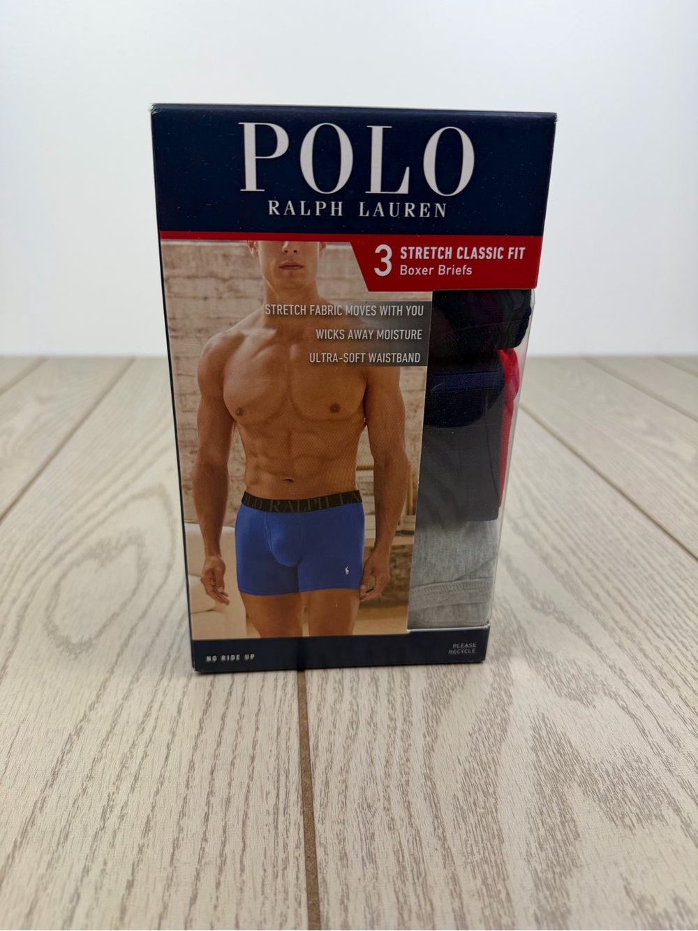 Polo Ralph Lauren Men's 3 Pack Stretch Classic Fit Boxer Briefs LRG Multi $45